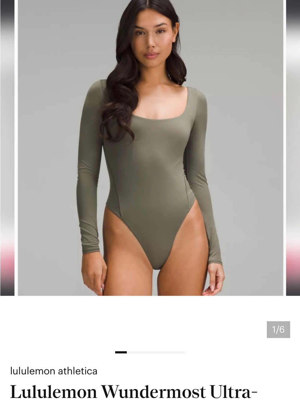 Lululemon Wundermost Ultra-Soft Nulu Square-Neck Long-Sleeve Bodysuit Size M